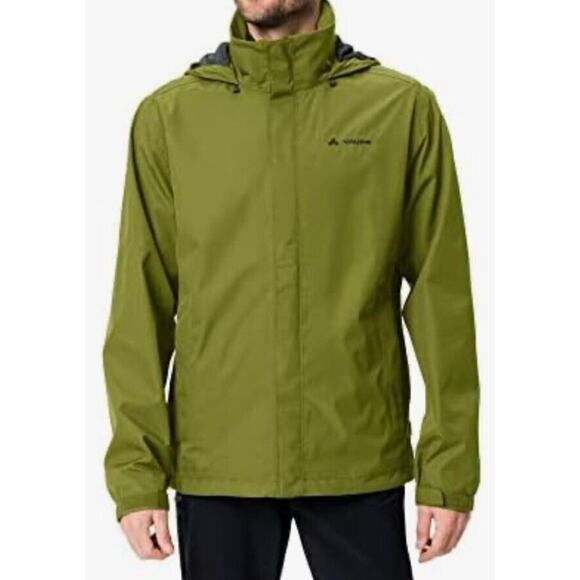 Vaude Men's Escape Light Weight Hooded Rain Hiking Jacket 50 M Green Avacado - Picture 1 of 10